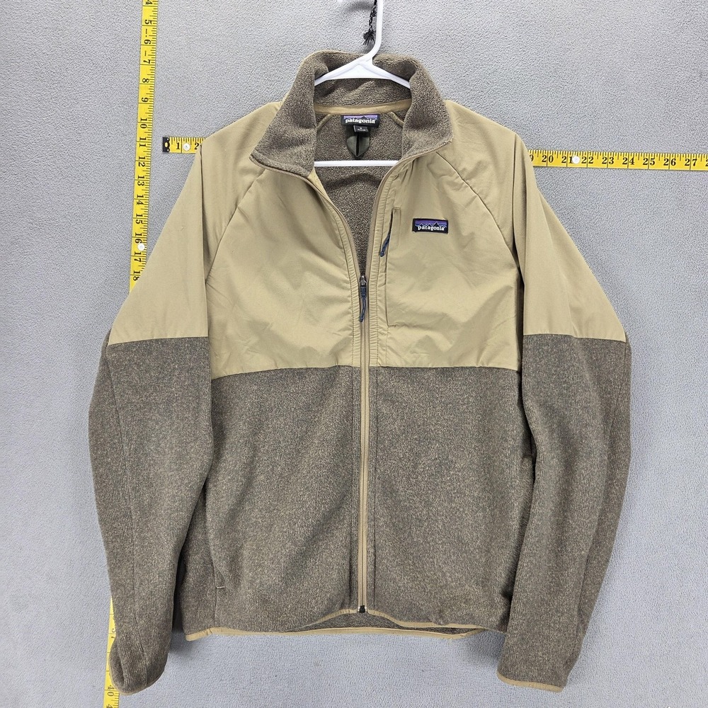 Patagonia Jacket Mens M Tan Brown Lightweight Better Sweater Shelled Full Zip